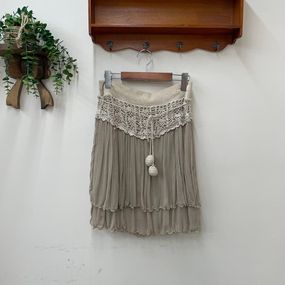 페어리 뜨개 디테일 쉬폰 미디 스커트 laboratory work 상품이미지1