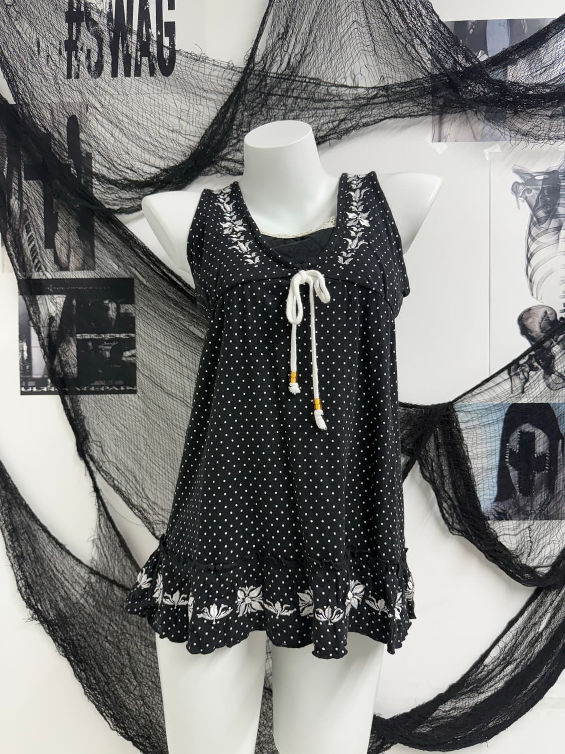 Pocket girl dot lace midi onepiece 상품이미지1