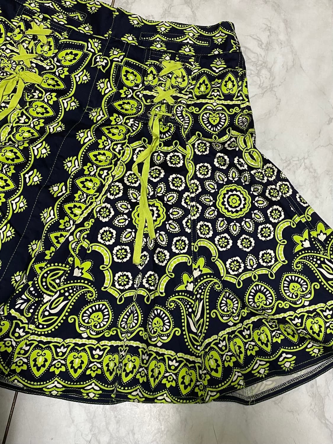 y2k 패턴 주름 빈티지 치마 여성 29인치 상품이미지5