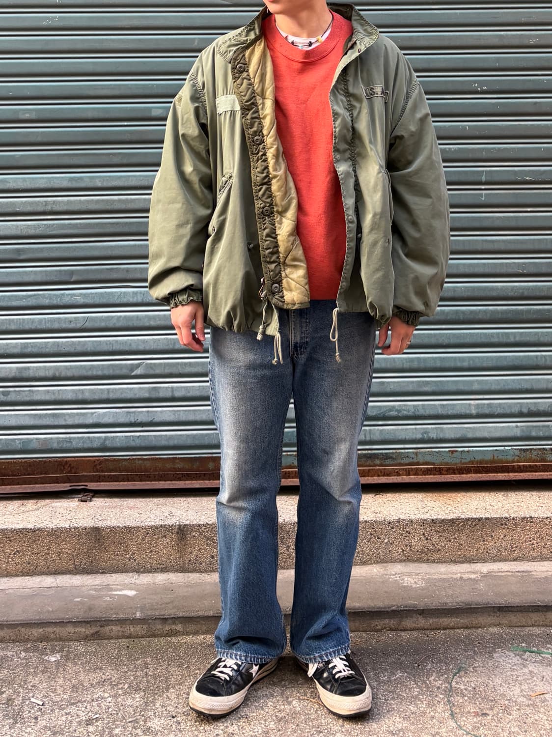 RH-03 90s 져지스 페이드, 데미지 커스텀 스웻셔츠(레드) 상품이미지8