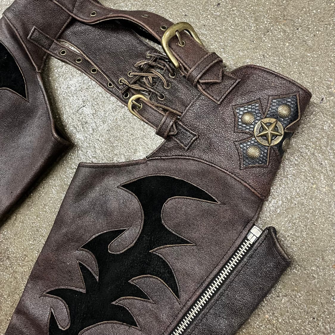 빈티지 카우보이 레더 챕스 (~30“) 상품이미지2