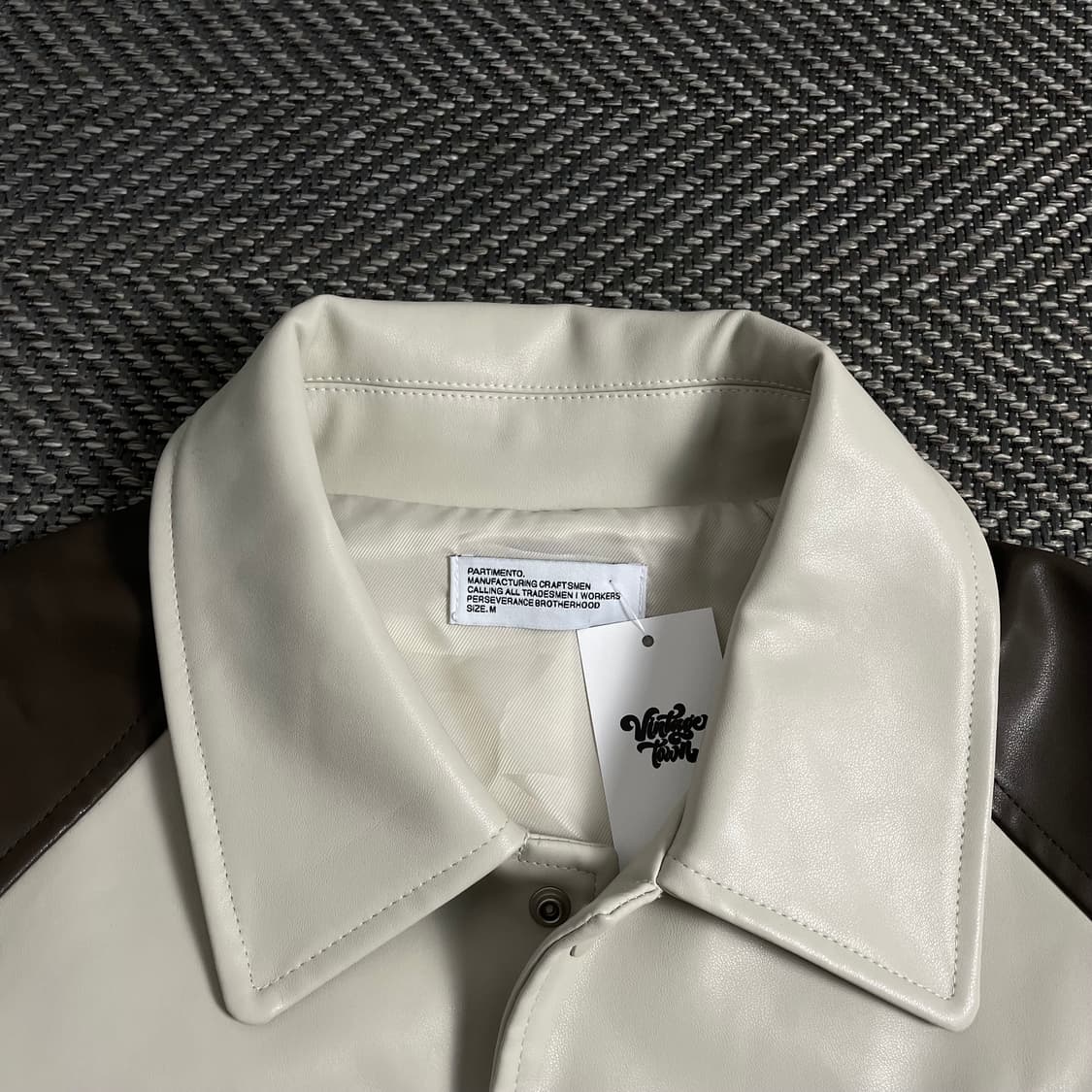 파르티멘토 버핑레더 배색 봄버 자켓o 3802 상품이미지6