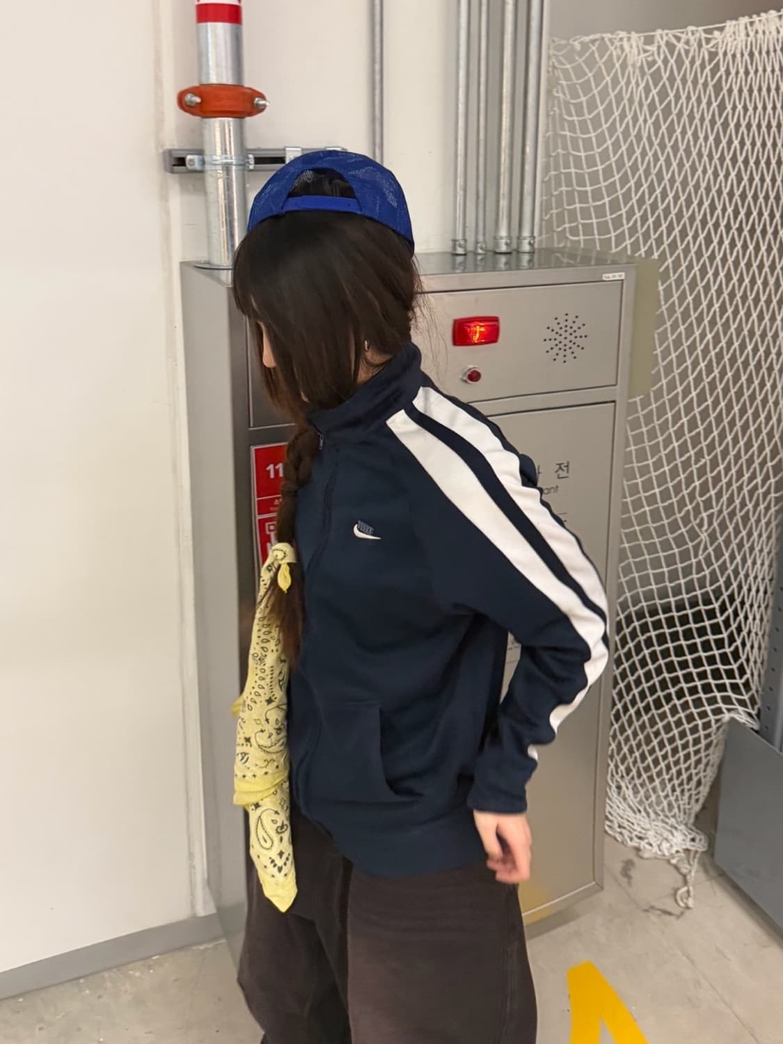 90s NIKE 올드스쿨 네이비 사이드라인 져지 트랙탑 상품이미지2