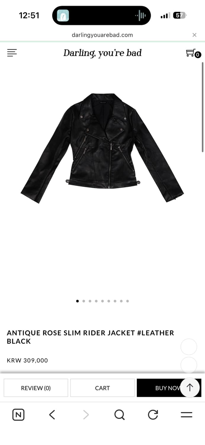 달링유어배드 ANTIQUE ROSE SLIM RIDER JACKET 상품이미지2