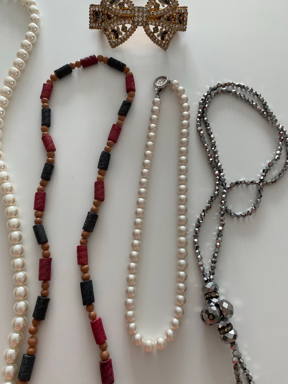 빈티지 비즈 모조진주 목걸이 일괄 상품이미지3