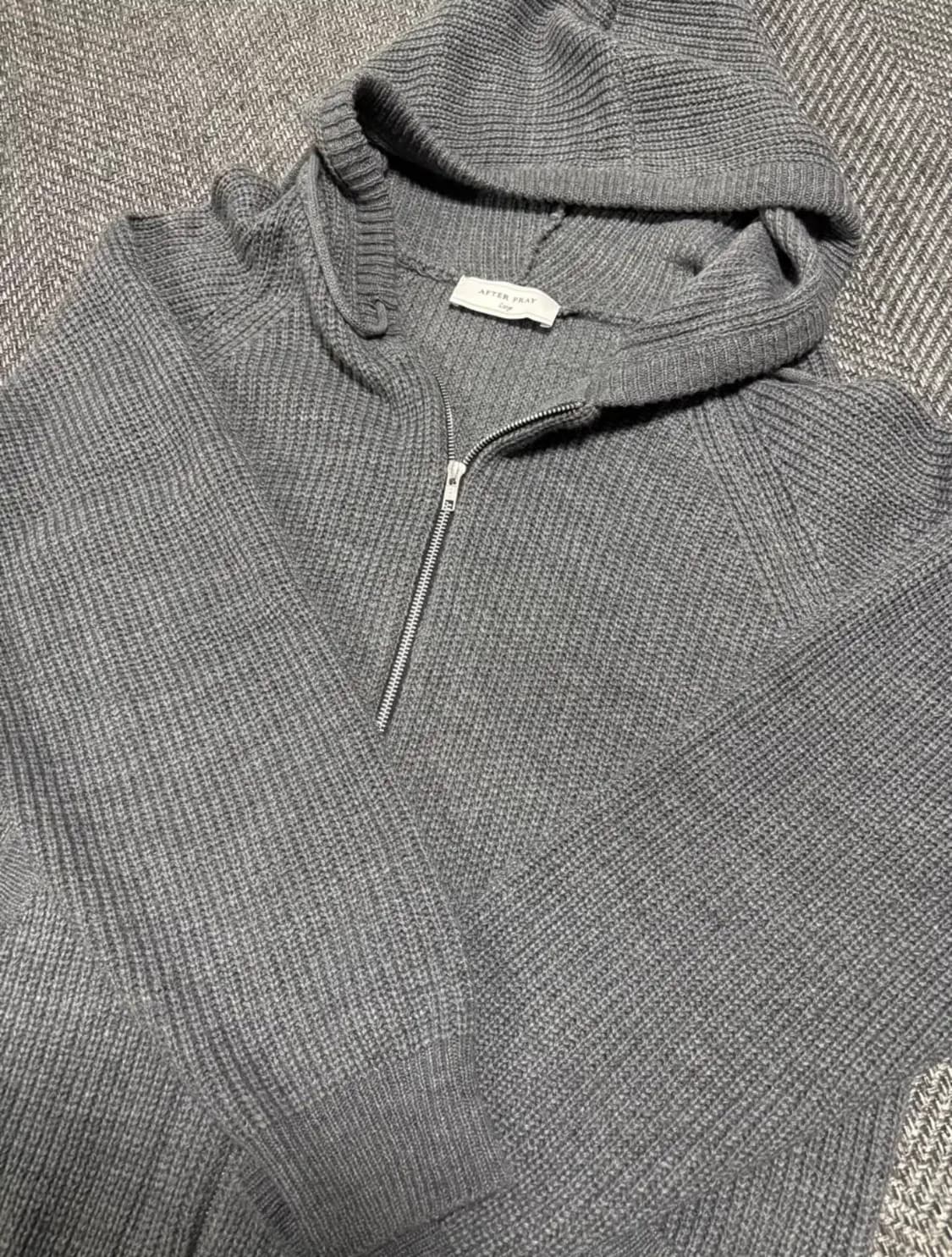 애프터프레이 니트 후드집업 그레이 L 상품이미지2