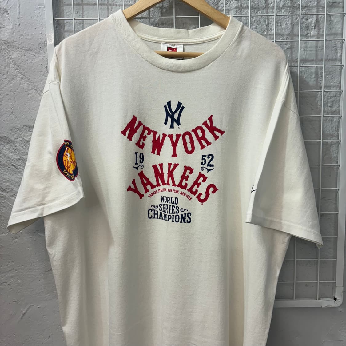90s 나이키 올드스쿨 뉴욕 양키스 프린팅 반팔 티셔츠 XL 상품이미지3