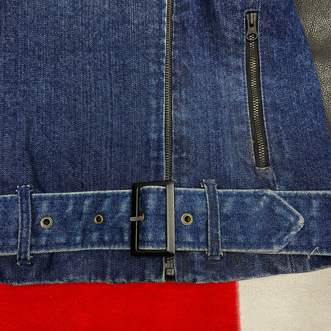 나이키 데님 소가죽 라이더자켓 여성M  상품이미지5