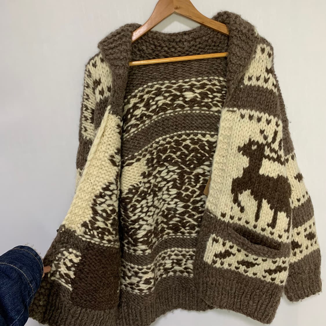 코위찬 코위챤 노르딕 패턴 빈티지 니트 스웨터 떡볶이 버튼 가디건 상품이미지5