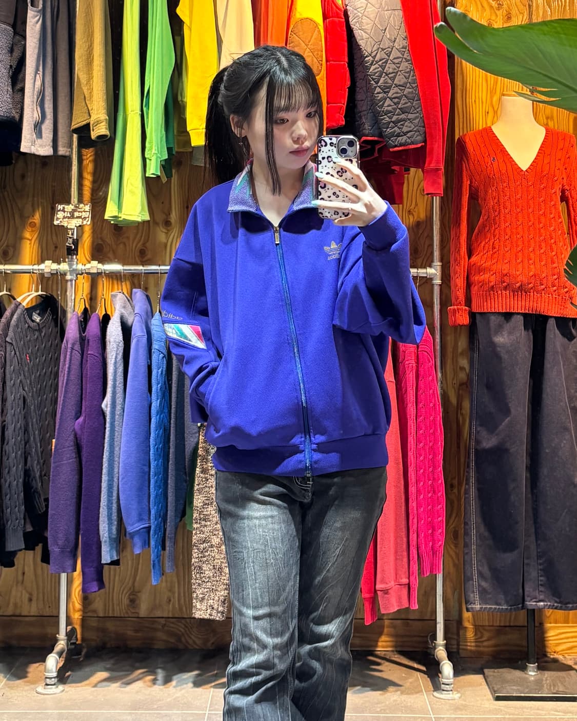 L 아디다스 90s 파이어버드 패턴 퍼플 트랙탑 상품이미지1