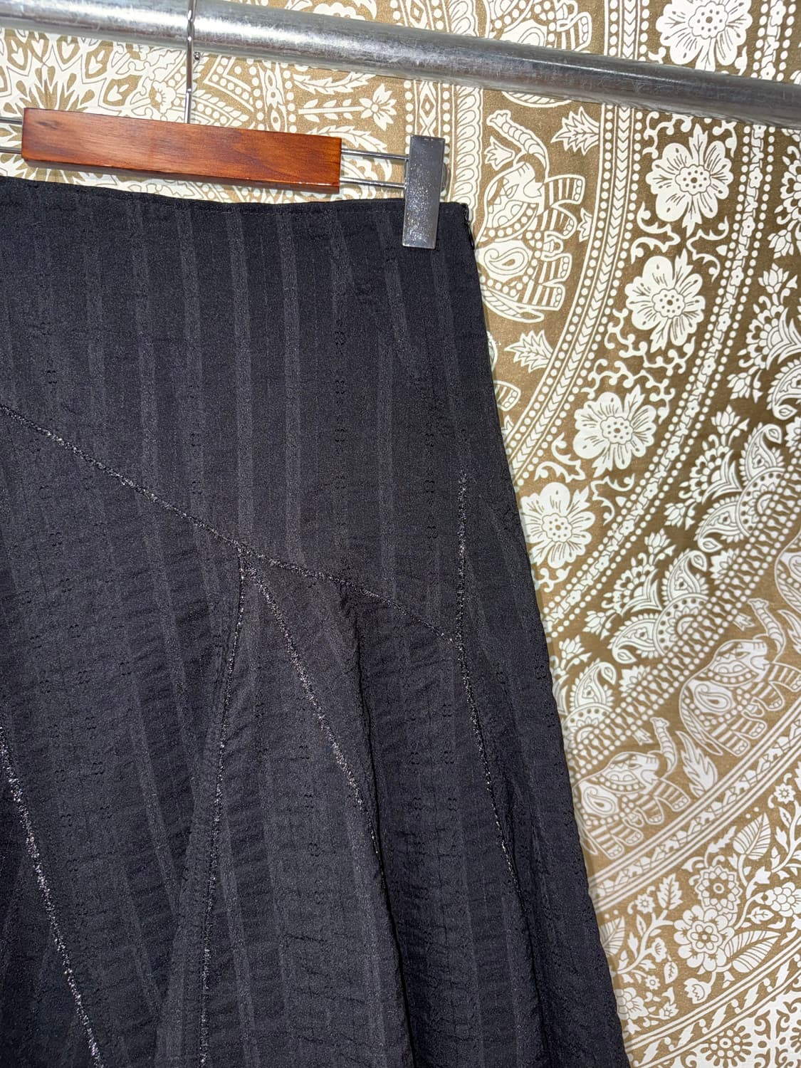 빈티지 여성 절개 디테일 블랙 롱스커트  상품이미지4