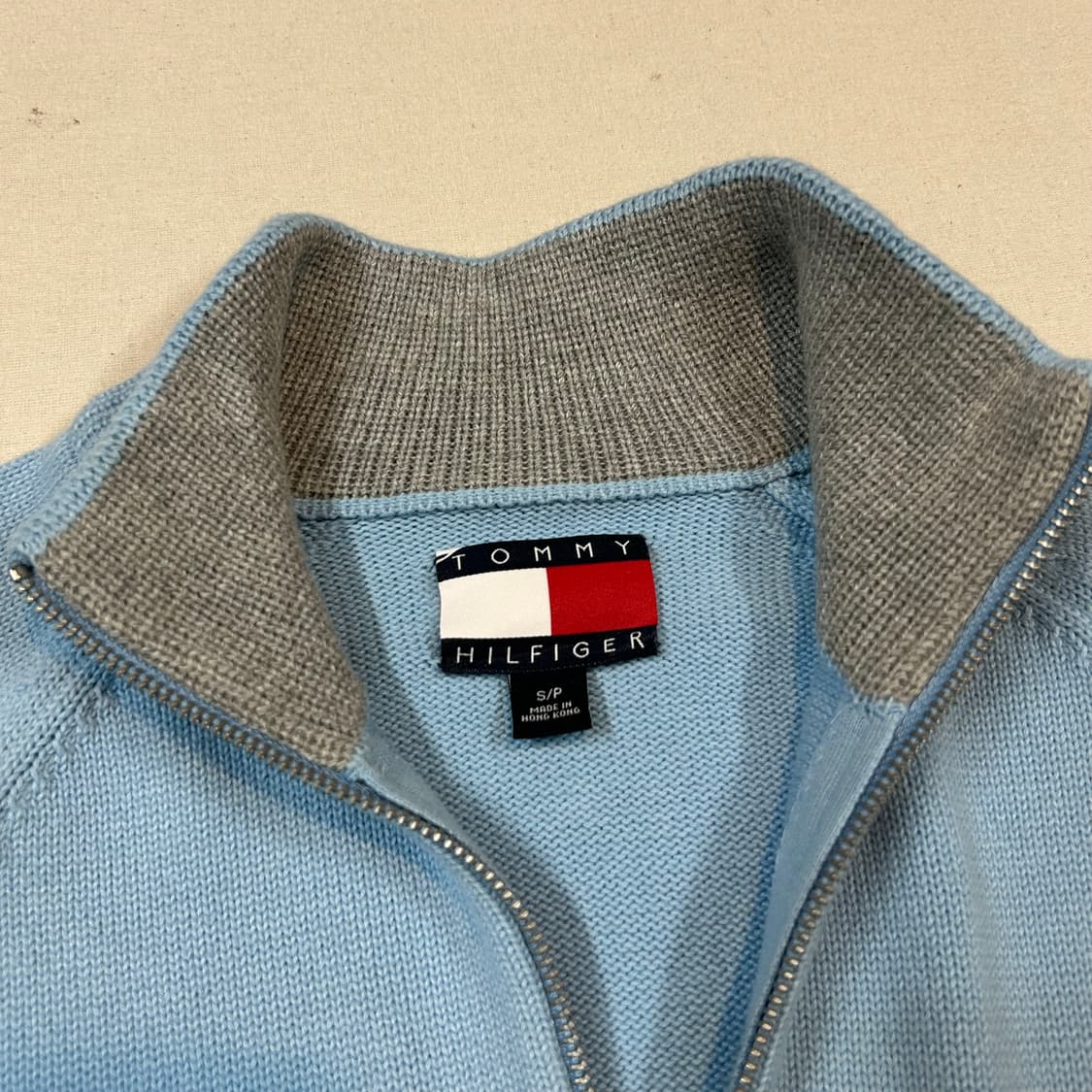 S) 타미힐피거 반집업 풀오버 코튼 니트 주황 오렌지 상품이미지7