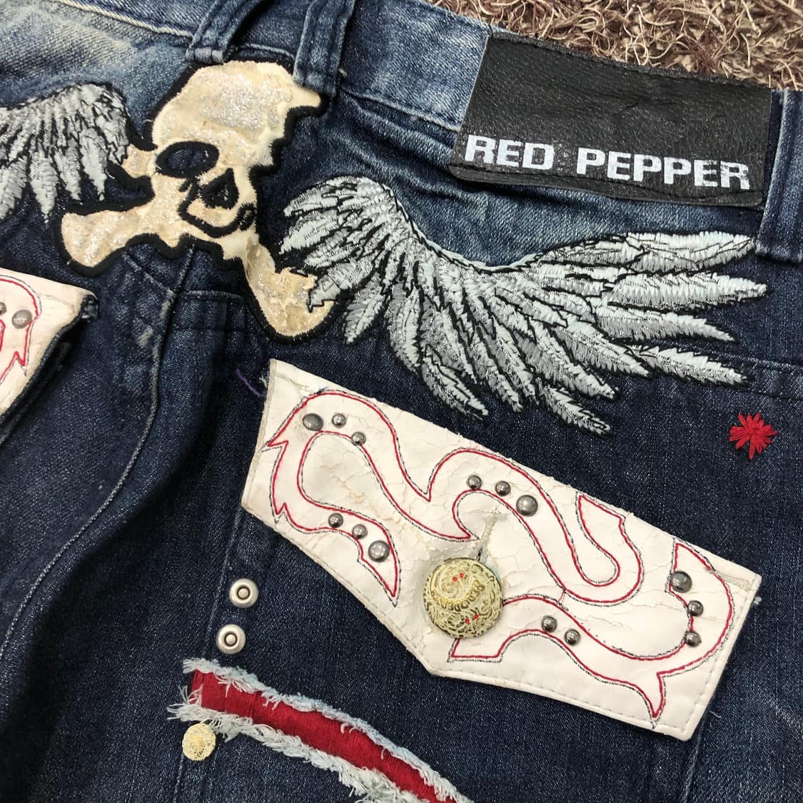 레드페퍼 스컬 펑크 워싱 데님 팬츠 상품이미지3