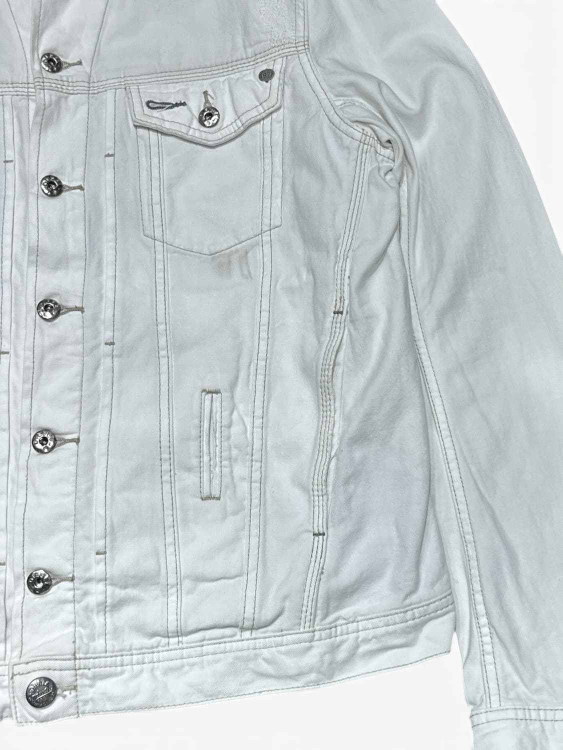 Diesel White Damaged Cotton Trucker 상품이미지4