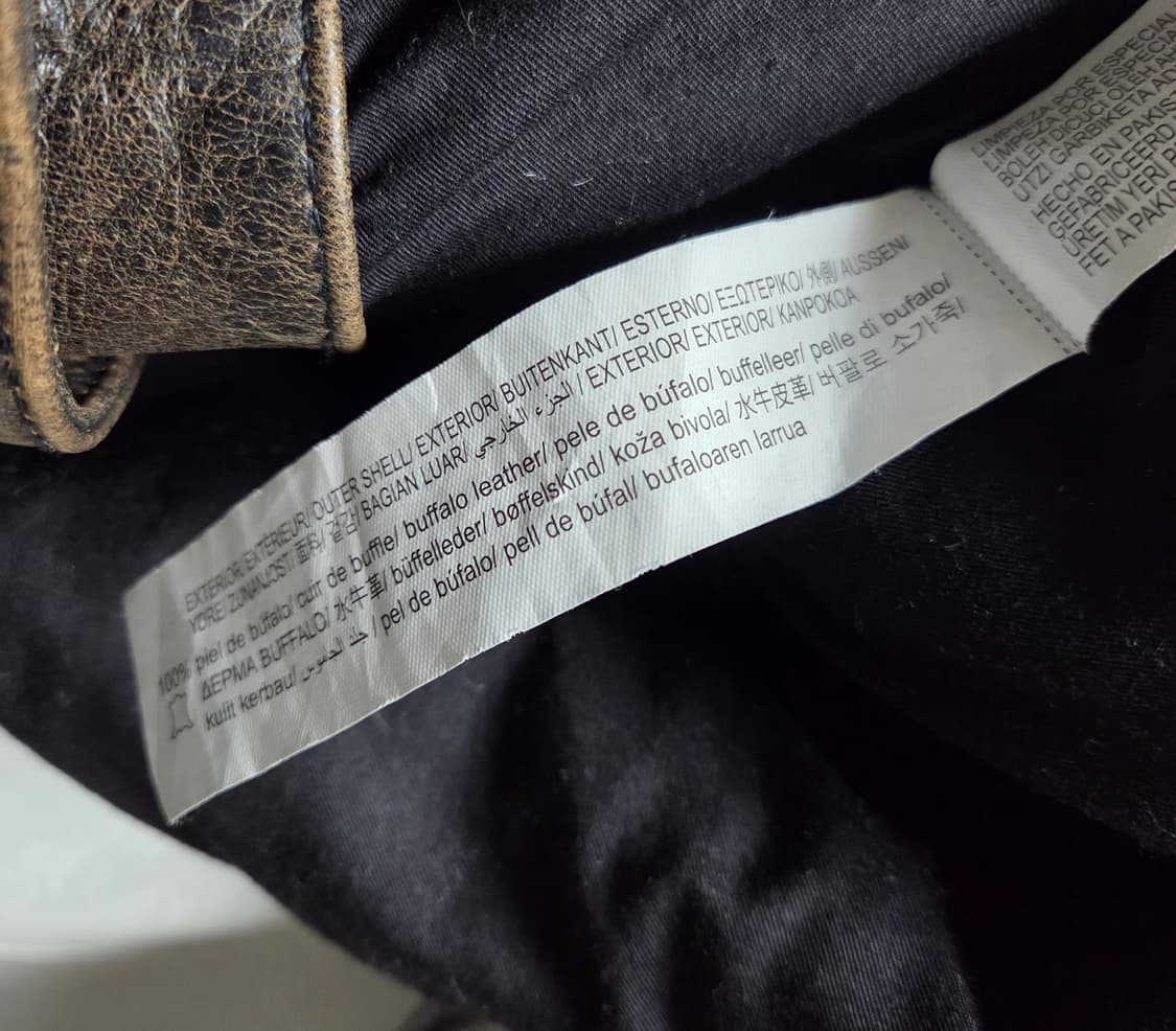 자라 ZARA 버팔로 가죽 레더 자켓 브라운 L~XL 상품이미지7