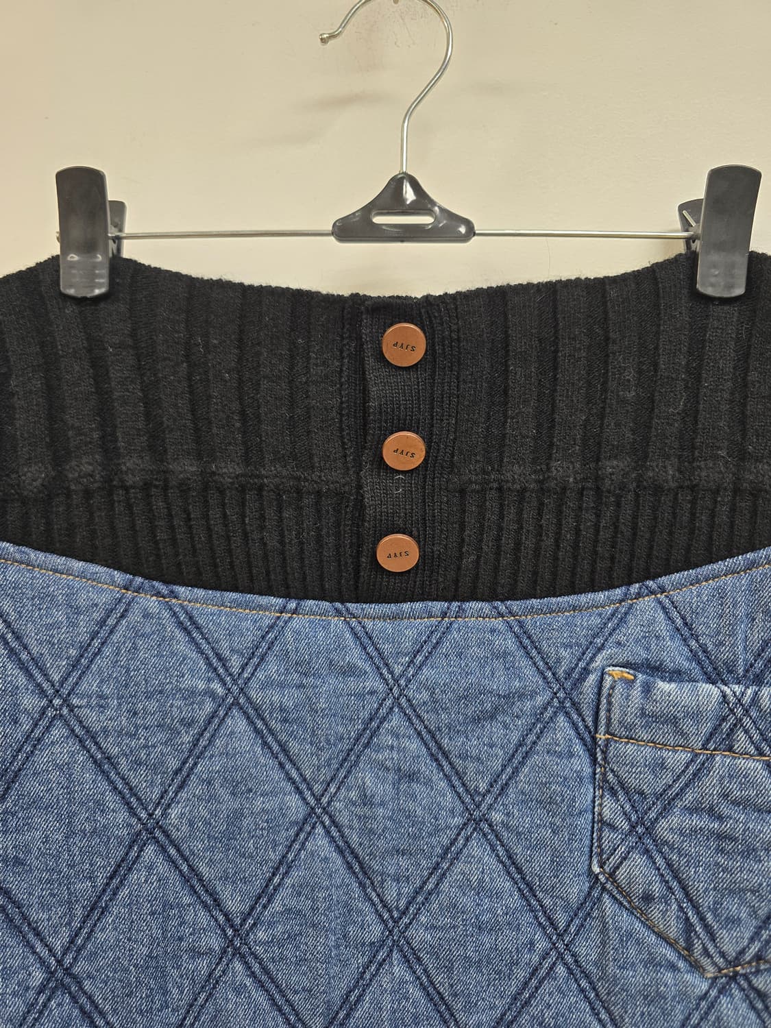 Sjyp 퀼트 데님 겨울 청 스커트 상품이미지4