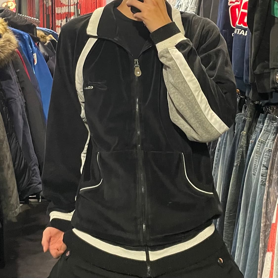 [IM] vtg 블랙 올드스쿨 벨벳 져지 상품이미지2