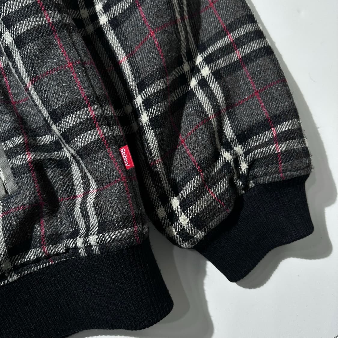 스투시 00‘s 버버리 롤렉스 패러디 체크 블루종 자켓 상품이미지5