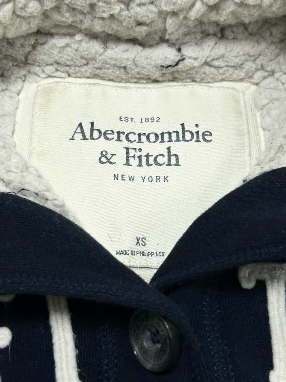 아베크롬비 다크네이비 울프죠 버튼 후드집업 상품이미지7