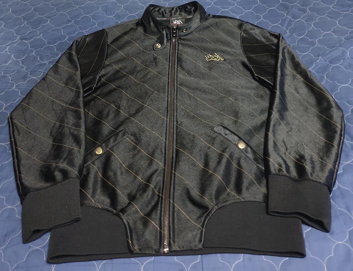 (90s) 마자 플라바 올드스쿨 금장로고 사선스트라이프 블루종 져지 블랙 상품이미지1