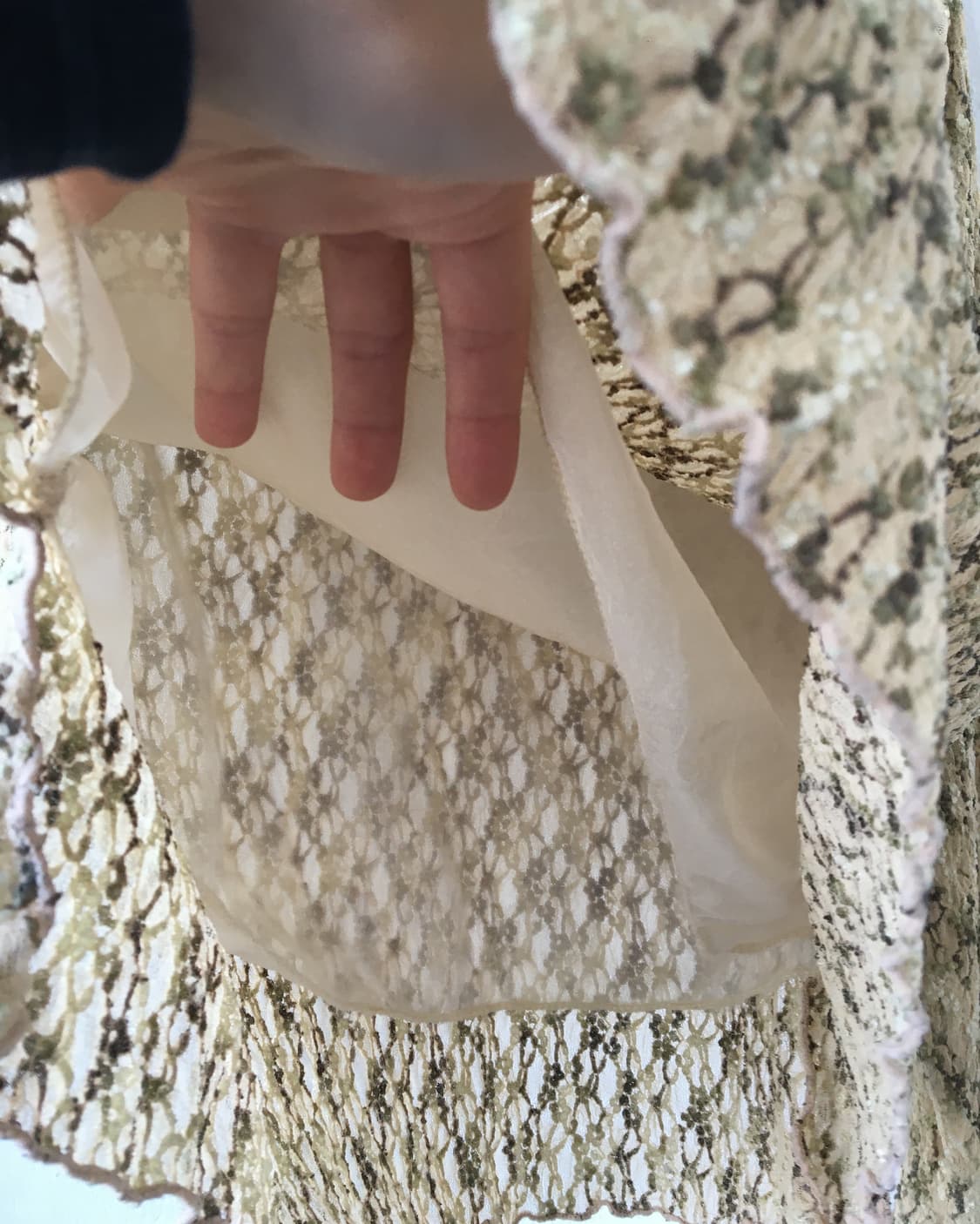 Corsage point lace high neck sleeve 상품이미지4