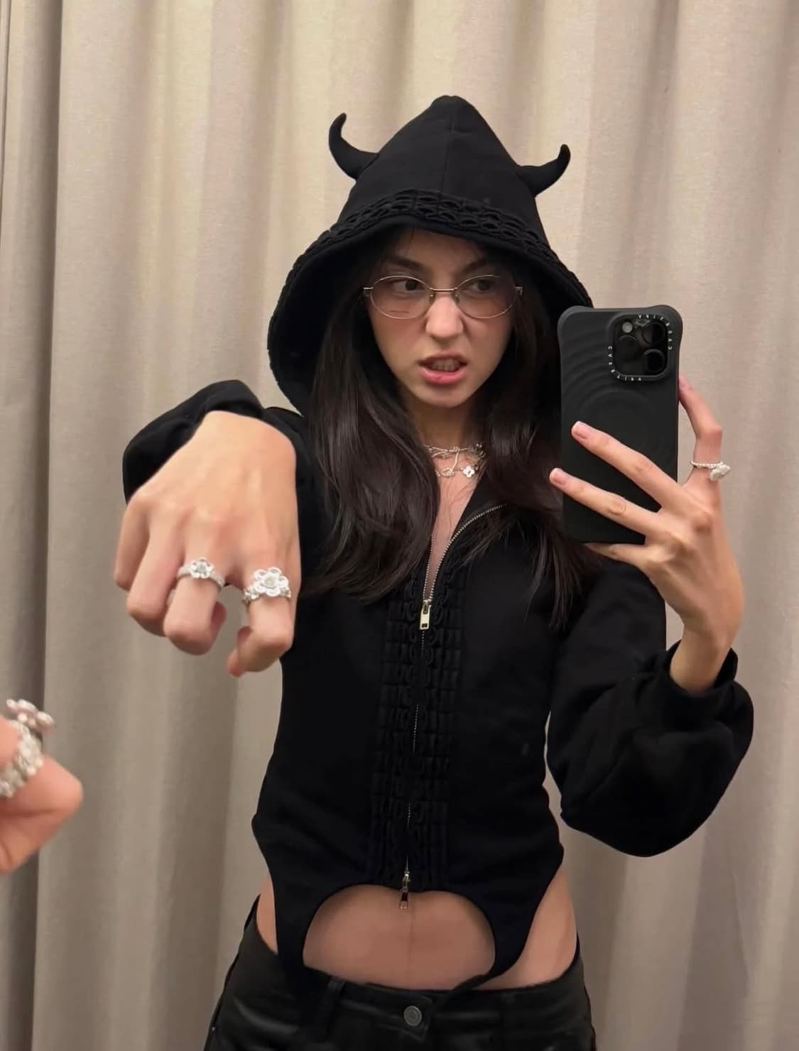 Nodress x Room SERVICE888 데빌후드집업 S 상품이미지2