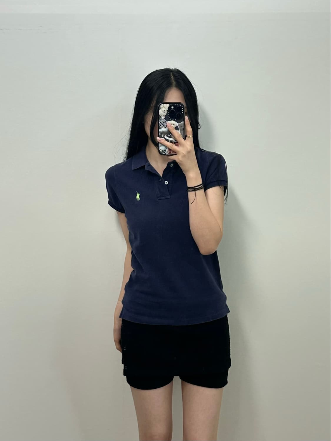 폴로 랄프로렌 자수로고 네이비 피케 반팔 카라 티셔츠  상품이미지1