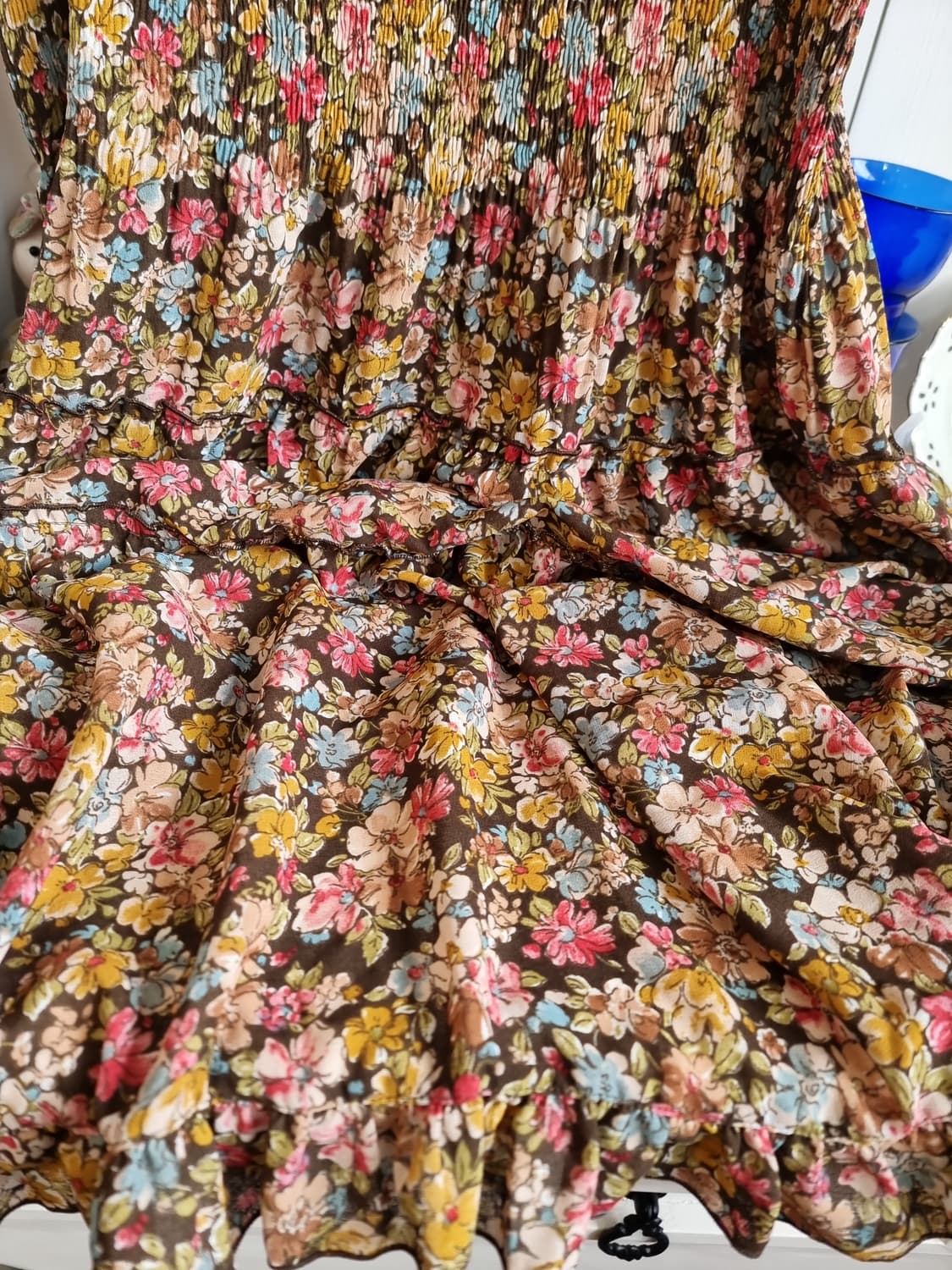 플라워 쉬링크 롱 원피스 상품이미지6