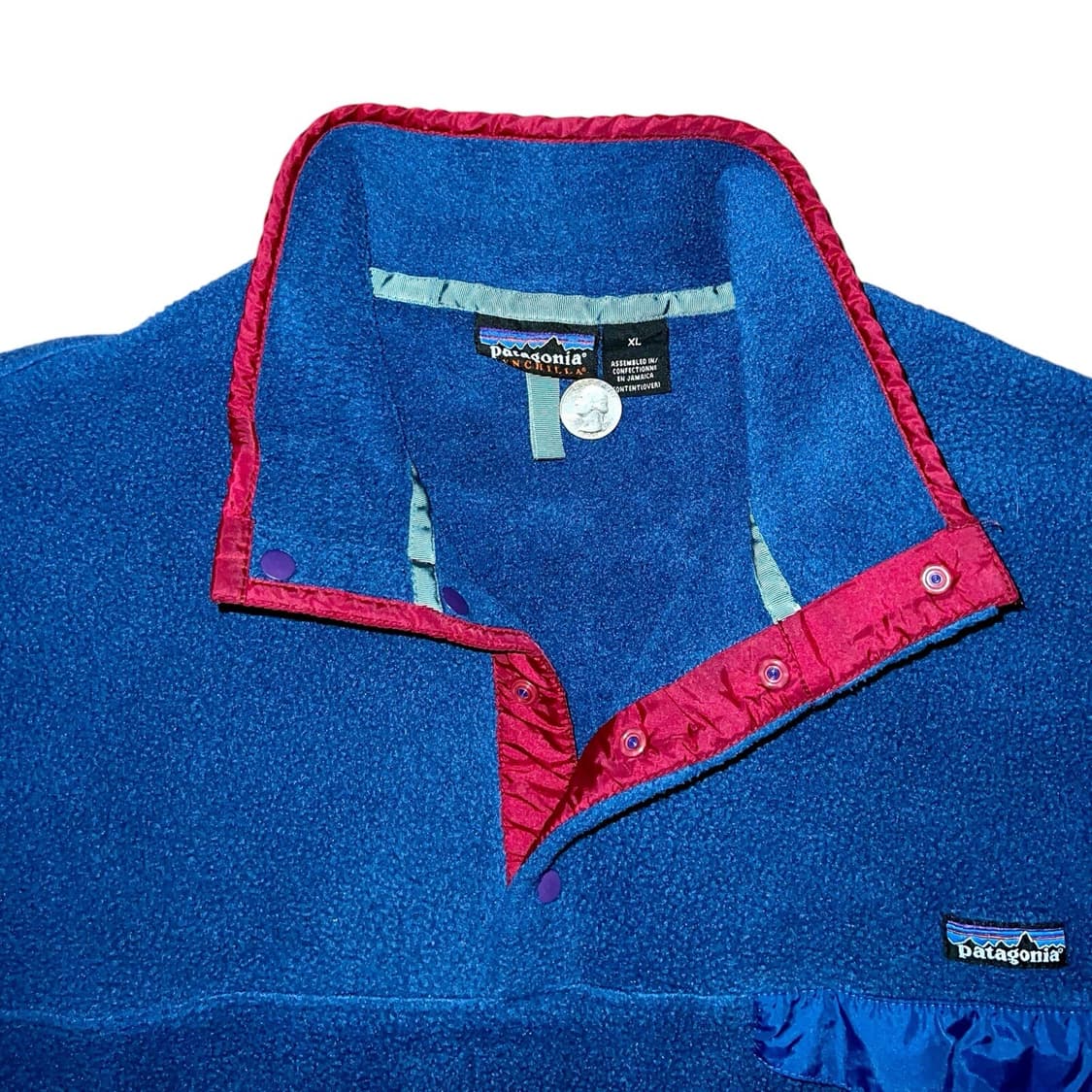 90s 파타고니아 신칠라 스냅-T 블루/레드 자메이카 상품이미지2