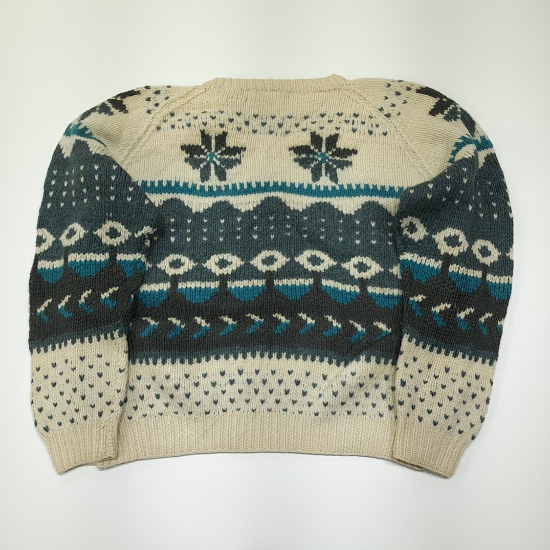 CL209 XL 인데지타 페루 핸드니트 울 노르딕 크림 니트 스웨터 상품이미지5