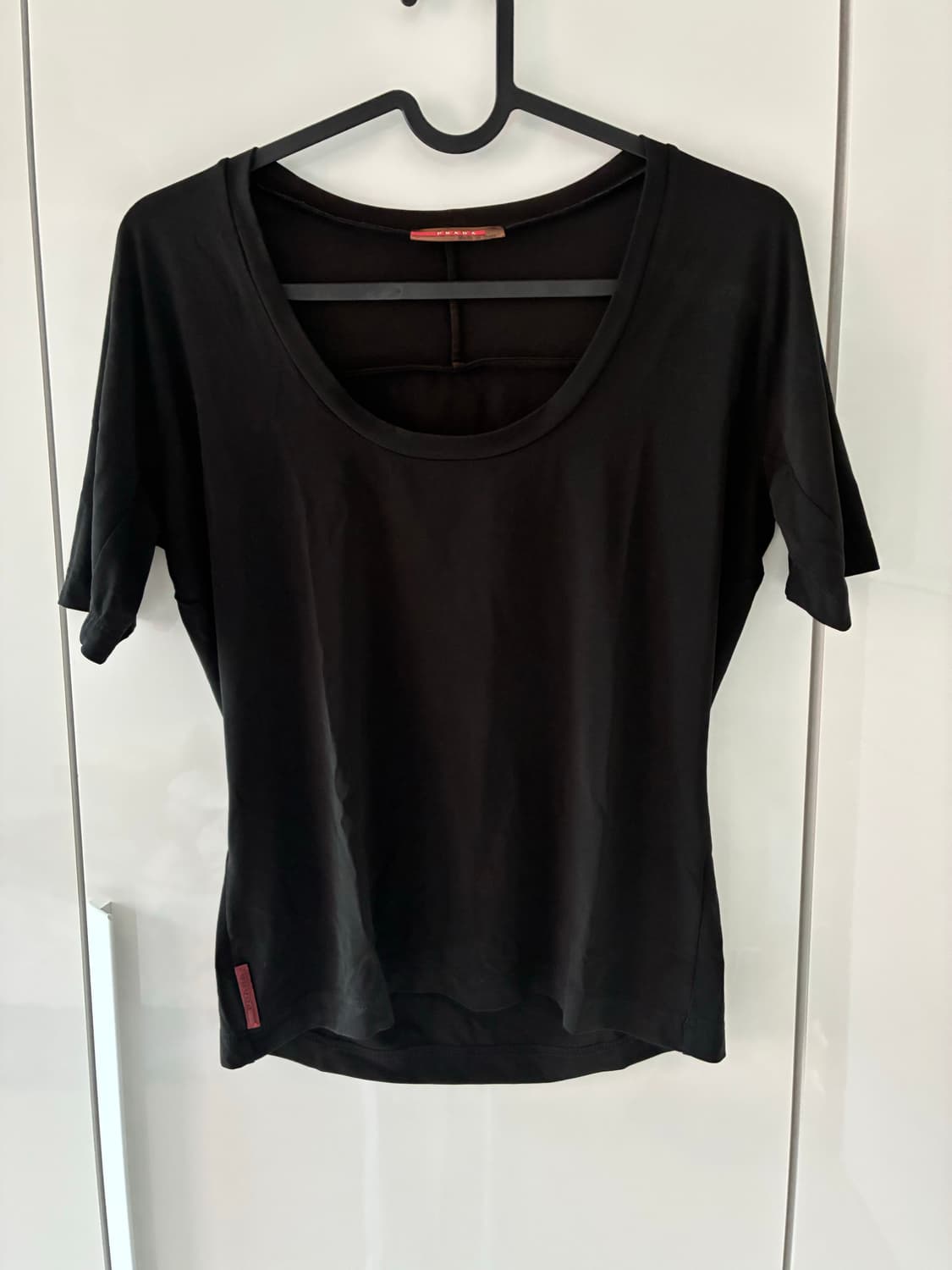 Prada Sport 프라다 블랙 스트레치 반팔 탑 상품이미지1