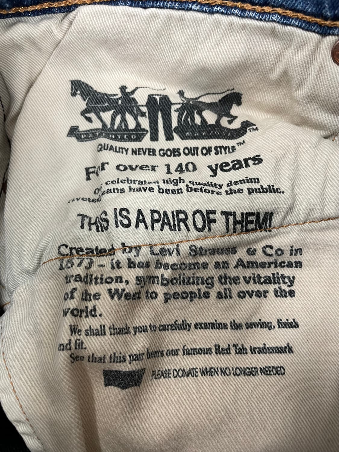 리바이스 511 데미지 가공 콘밀 화이트 오크 원단 데님팬츠 청바지 상품이미지6