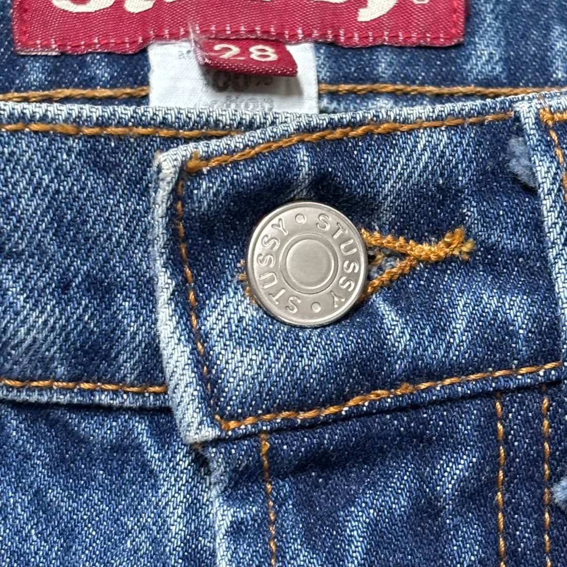 90‘s stussy denim half pants USA 상품이미지6
