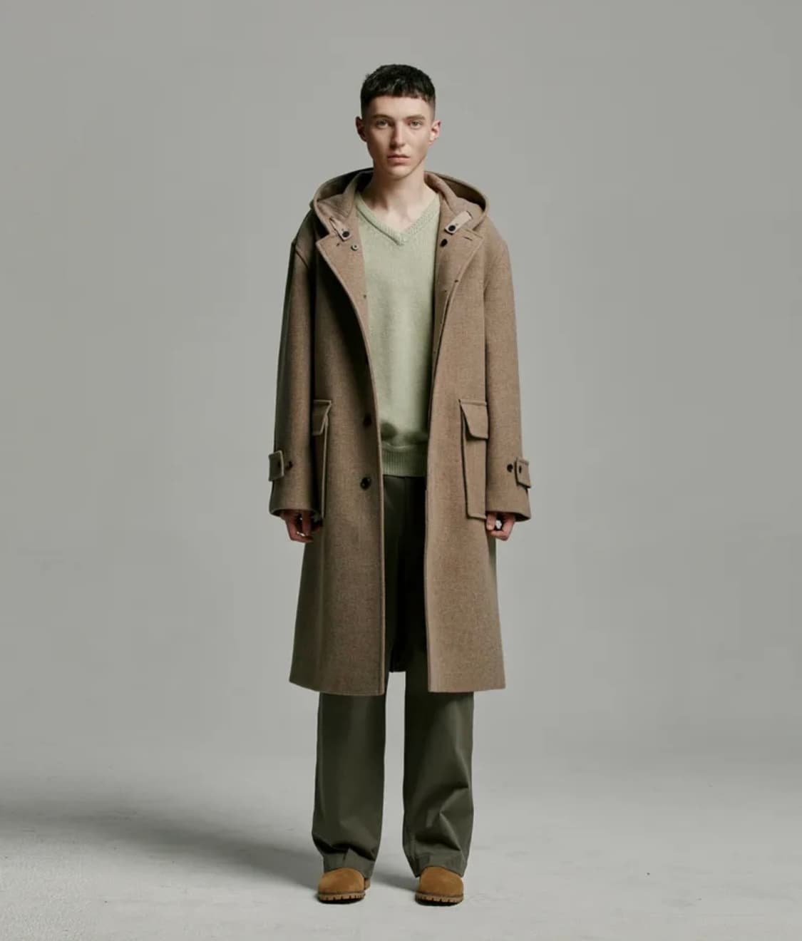 [01]어나더오피스 에디터 캐시미어 후드 코트(오트밀) 상품이미지2