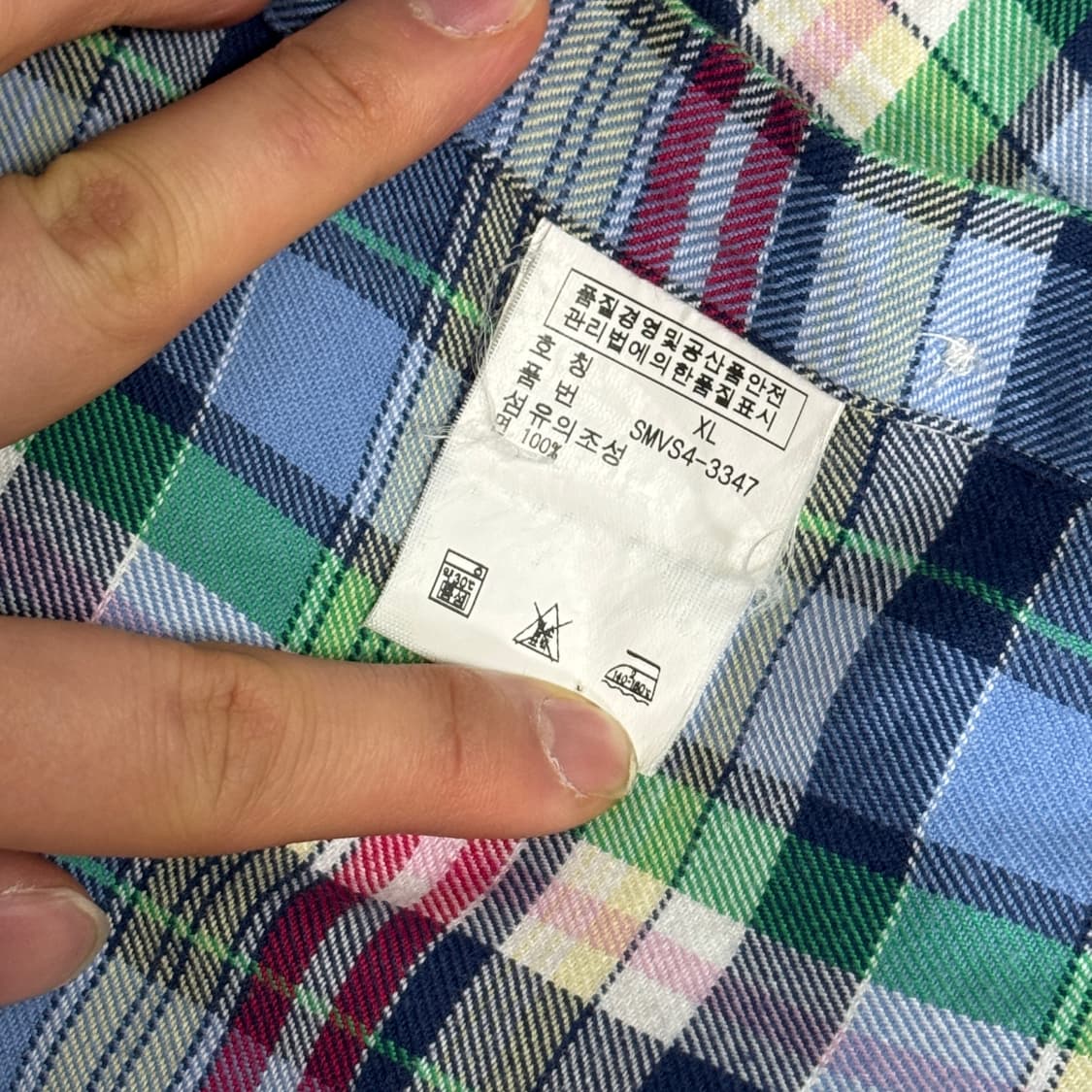 폴로랄프로렌 핑크포니 블루 체크셔츠 XL 상품이미지6