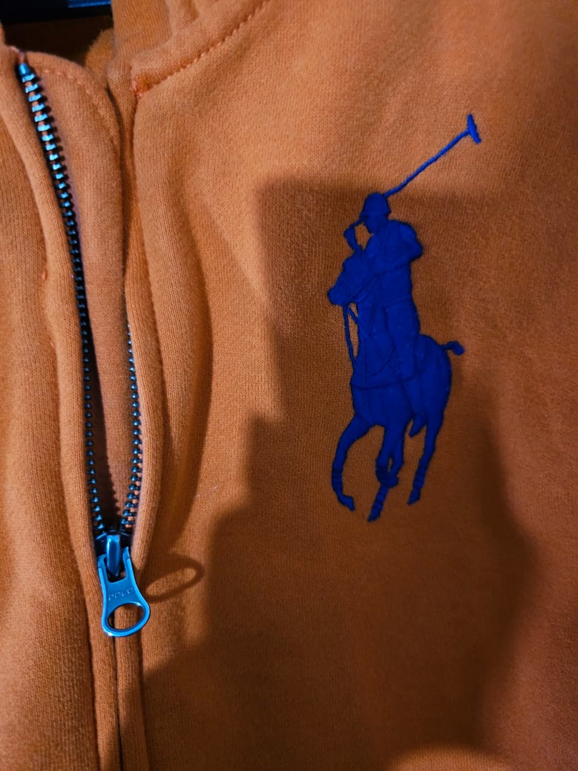 폴로 POLO 빅포니 주황 체크 후드집업 90/S 상품이미지3