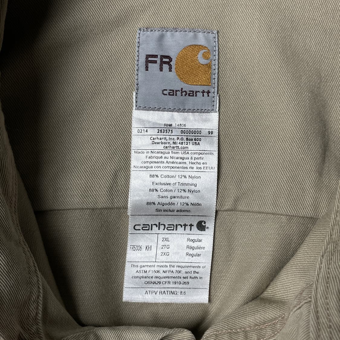 CARHARTT 칼하트 빈티지 베이지 스냅버튼 워크 셔츠 A00859 상품이미지10