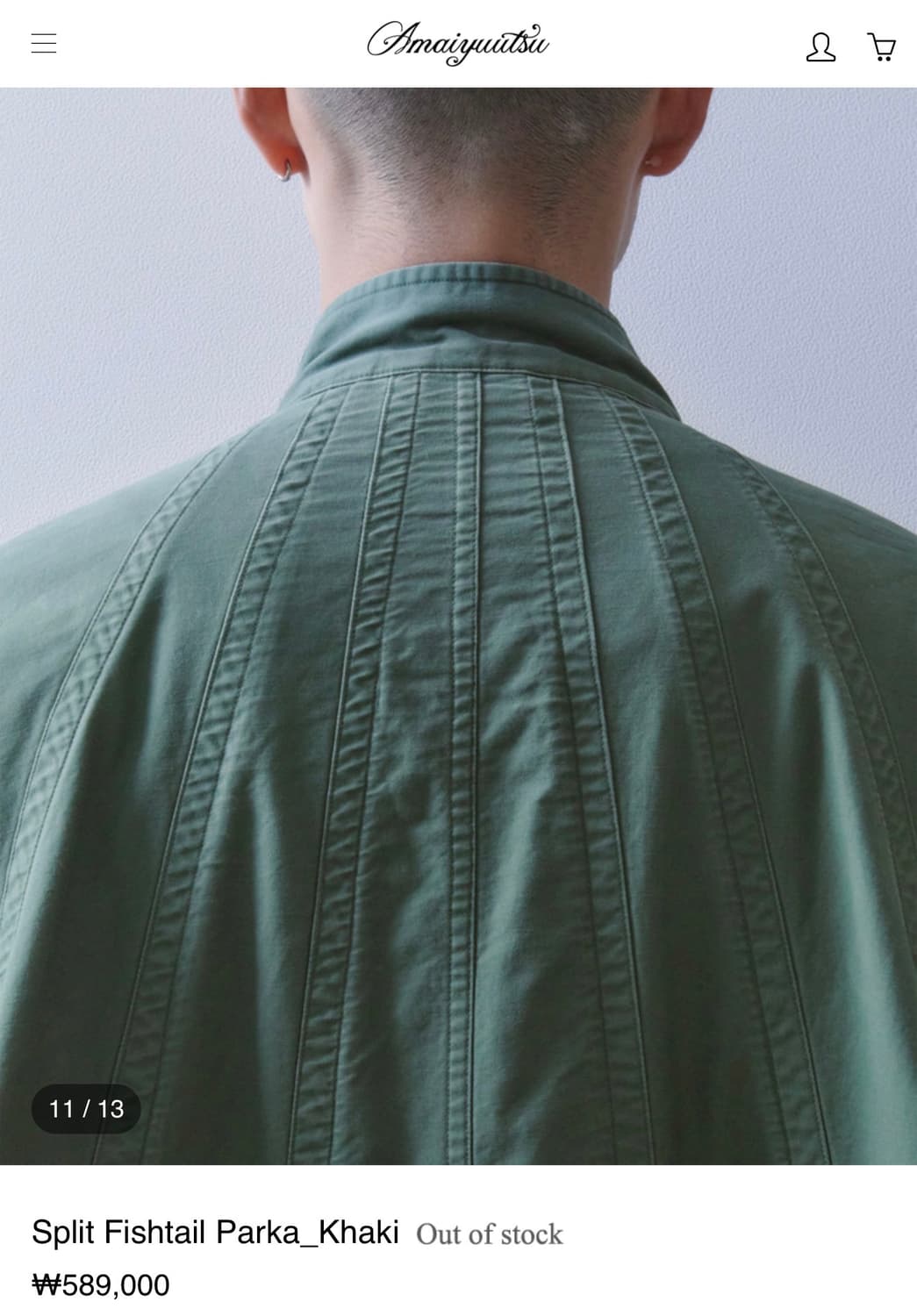 Amaiyuutsu Split Fishtail Parka_Khaki 상품이미지3