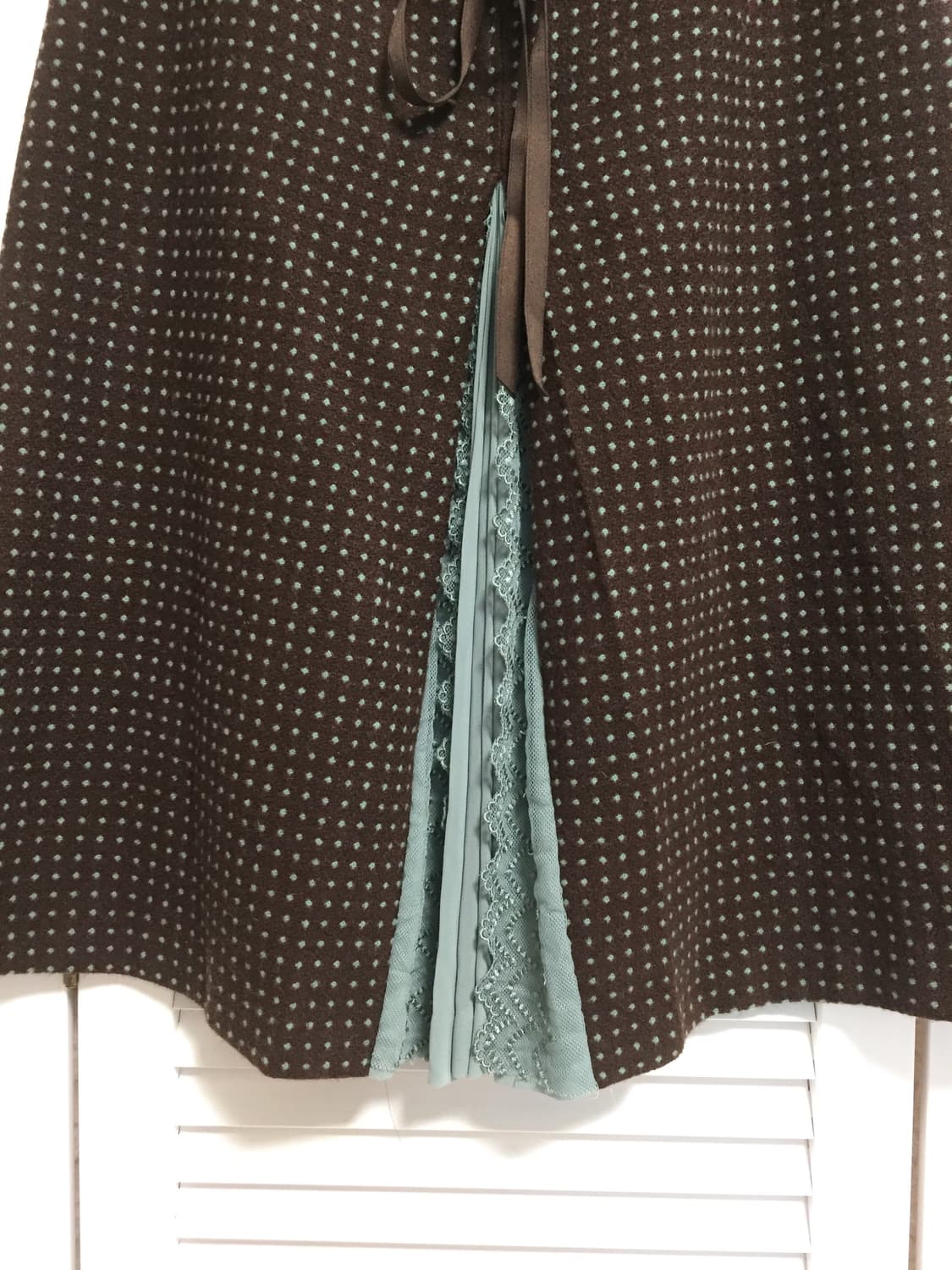 빈티지 모리걸 민트초코 도트 스커트 상품이미지3