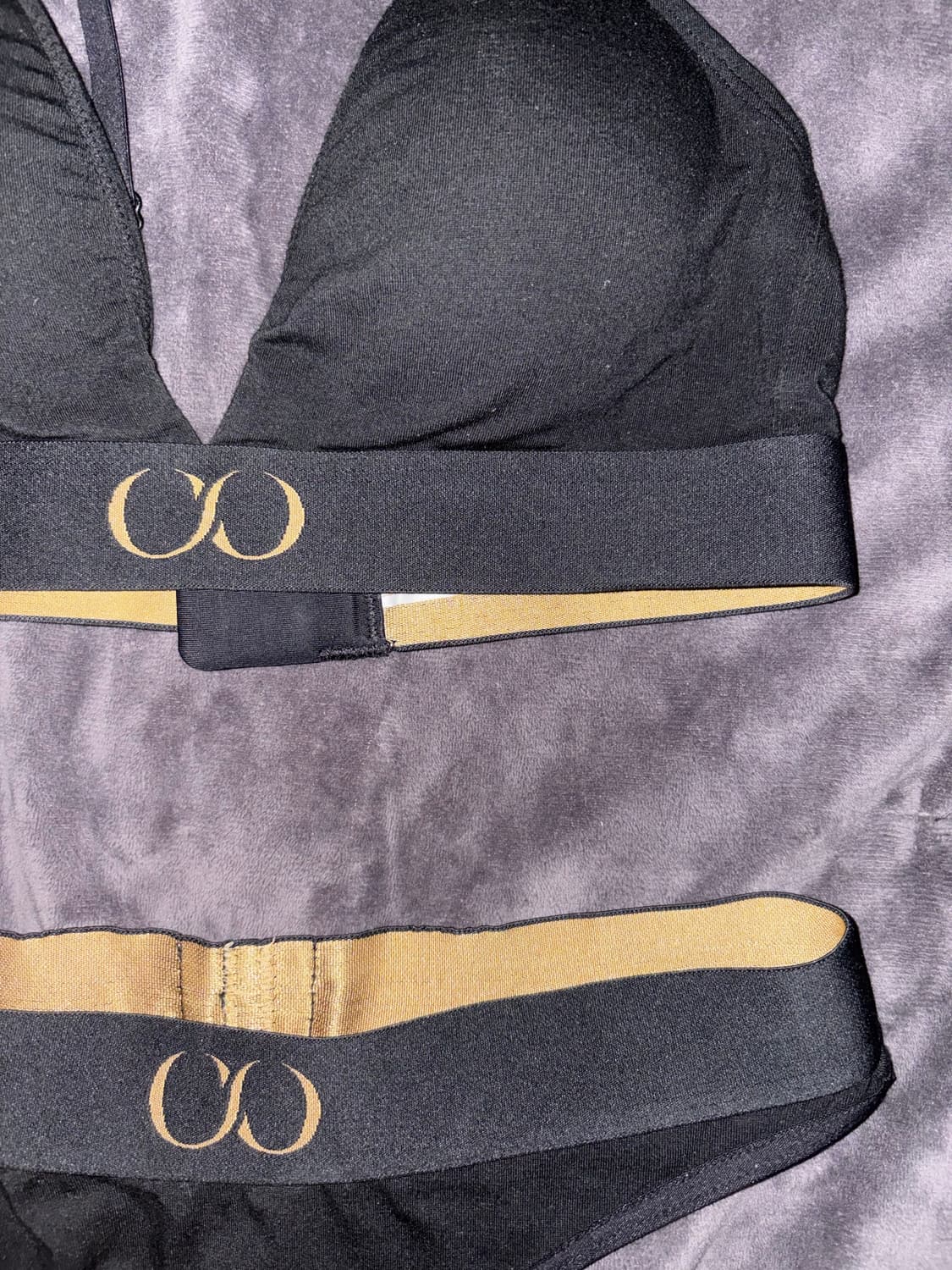 qise 바프용 섹시 고급 블랙 골드 뫼비우스 배색 깔롱 속옷 세 상품이미지4