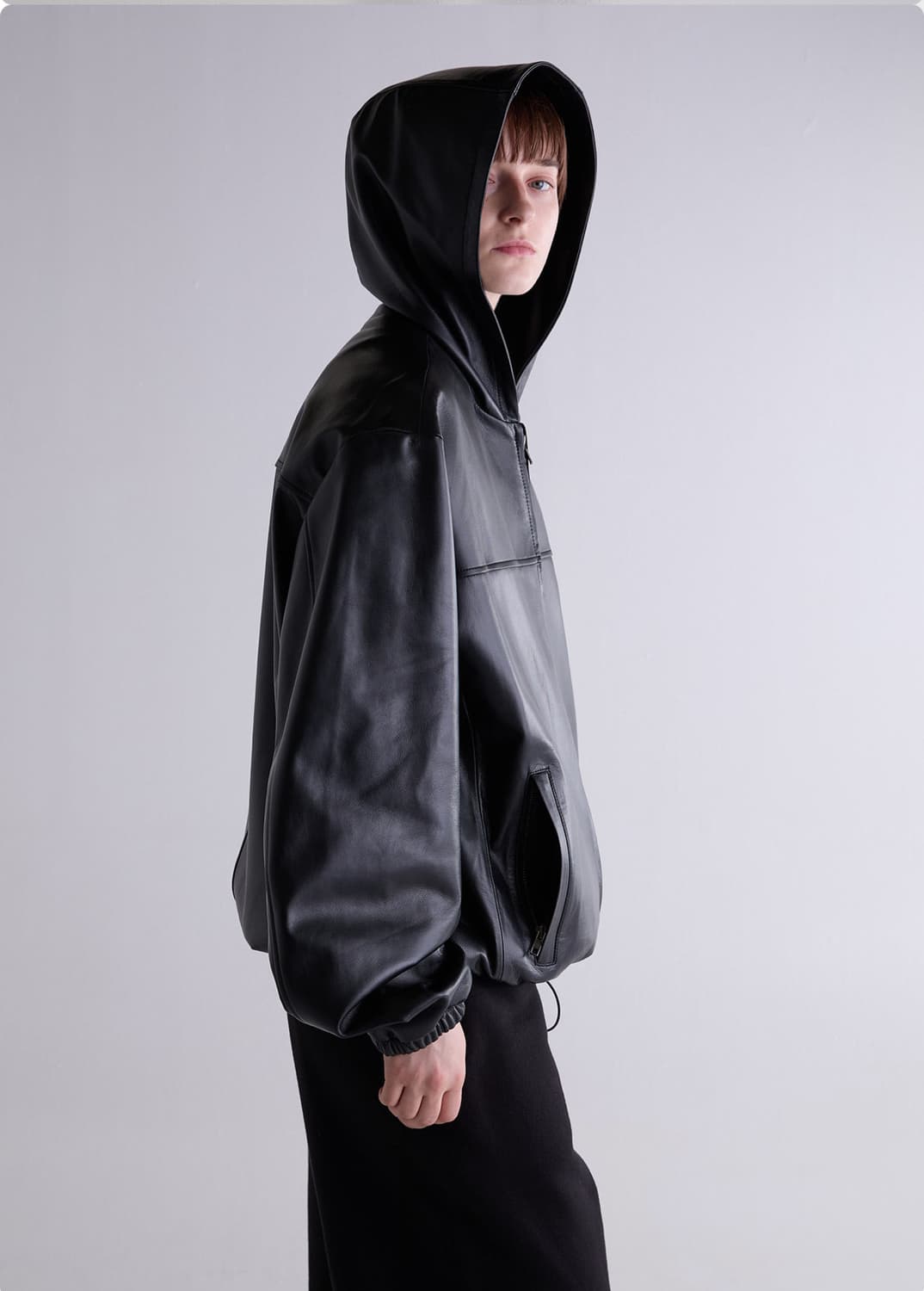 Innir 이니어 램스킨 워커 집 후드 자켓 블랙 사이즈 2 상품이미지1