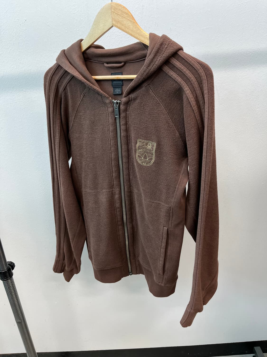여) 아디다스 브라운 테리 후드집업 상품이미지1