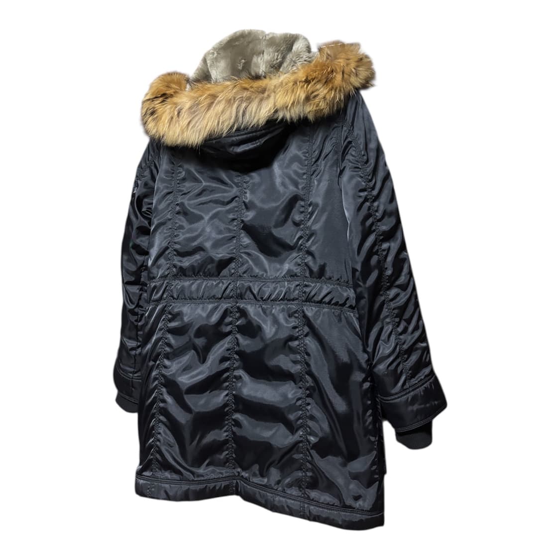 [GUESS] 게스 빈티지 블랙 후드넥 퍼 야상 자켓 M 상품이미지4