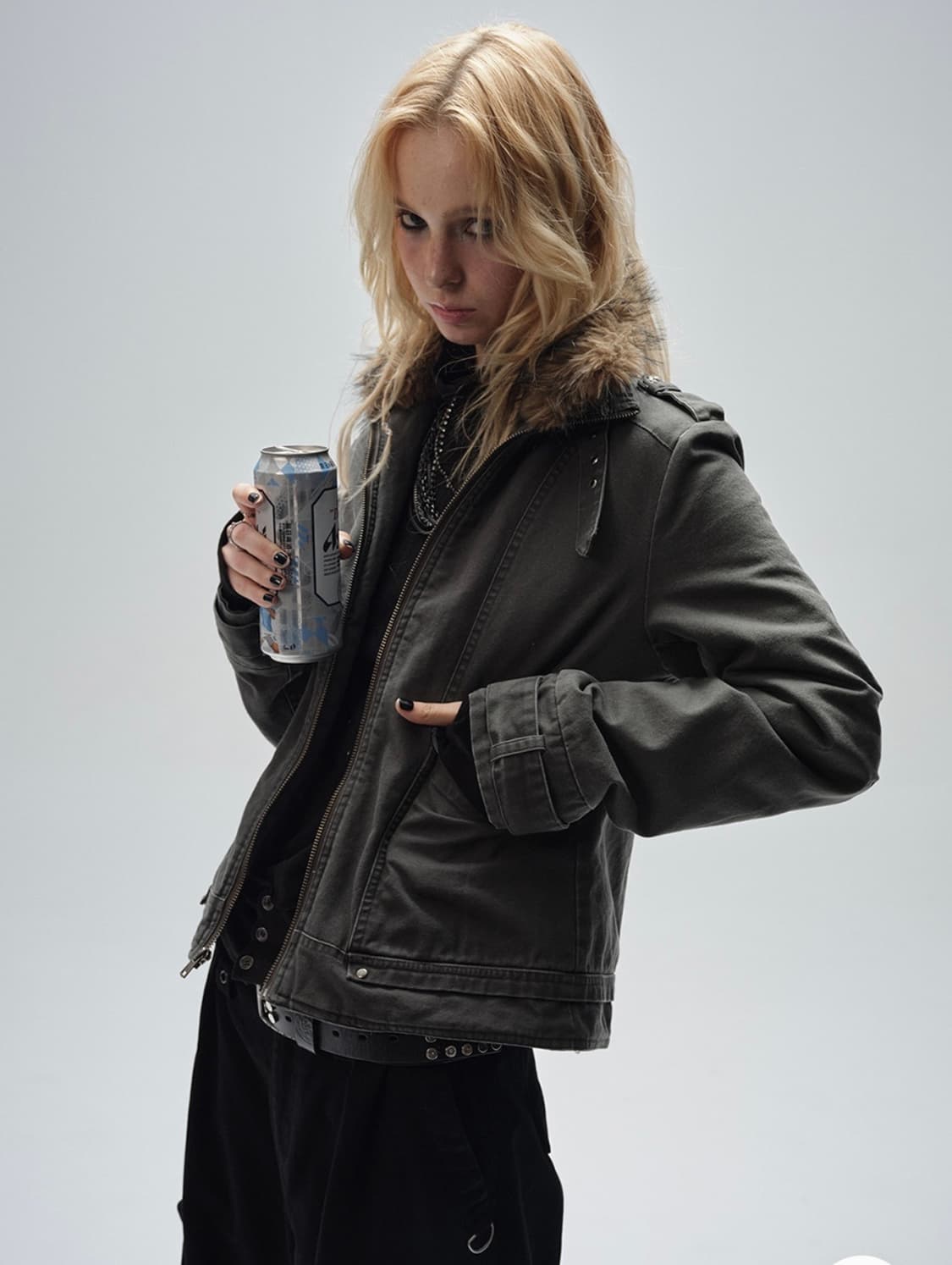 테스트메커니즘 하이넥 워시드 자켓 S 상품이미지1