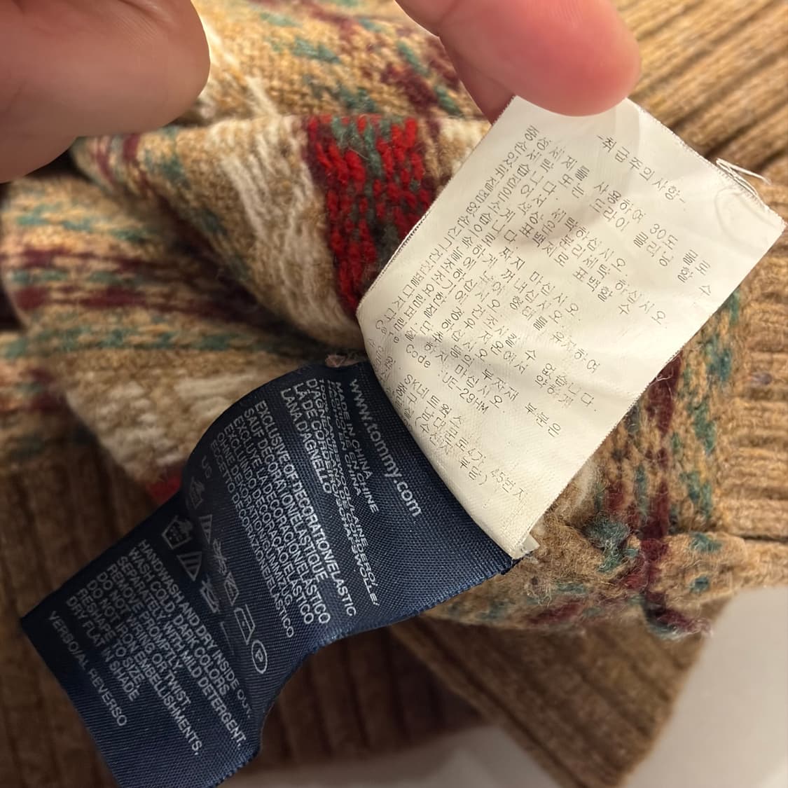 [XL] 타미힐피거 아가일 패턴 니트 브라운 B707 상품이미지8