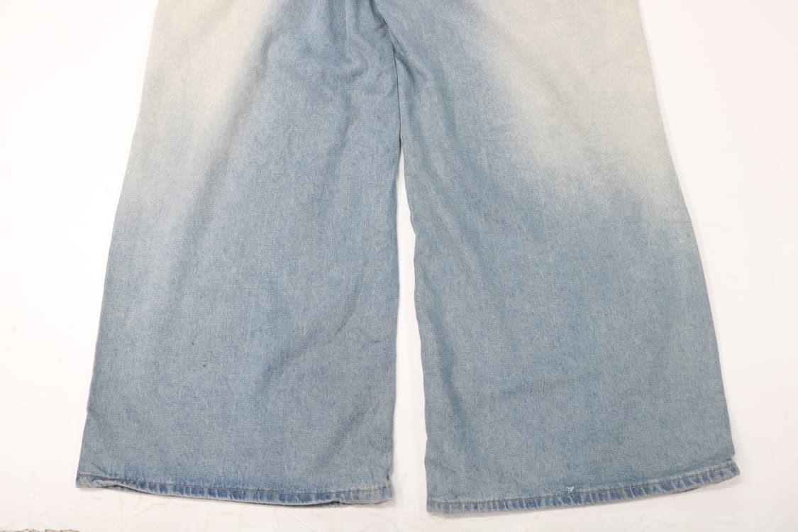 빈티지 페이딩 워싱 라이트 블루 와이드 데님 팬츠 상품이미지8