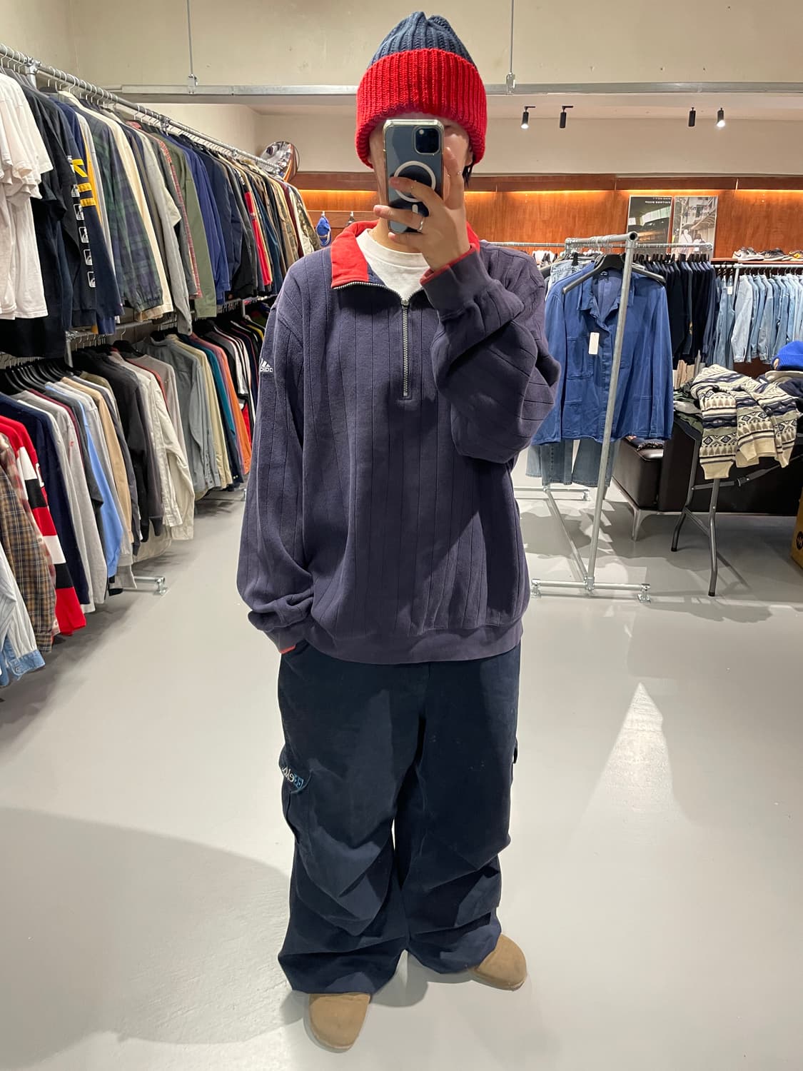 아디다스 반집업 맨투맨 티셔츠 상품이미지3