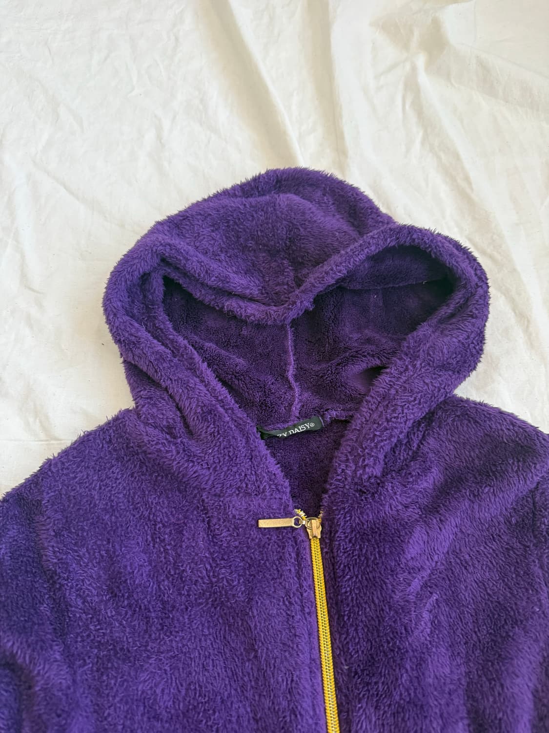 레이디 데이지 퍼플 y2k 하이틴 슬림핏 퍼 후리스 집업 상품이미지3