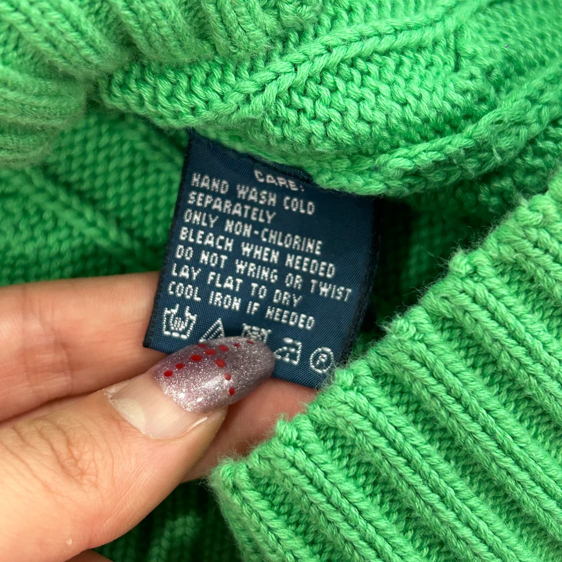 Polo 폴로 핑크 포니 그린 브이넥 케이블니트 상품이미지6