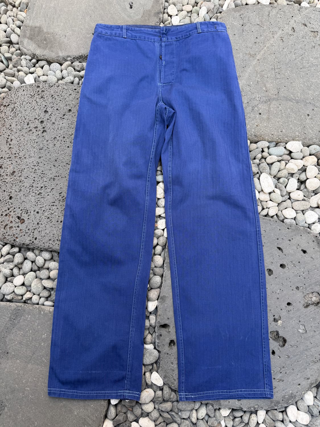 OLD VINTAGE WASHED NAVY HBT 헤링본 프렌치워크팬츠 상품이미지1